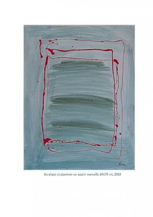 Dripping - Acrylique et pigments sur papier marouflé 69x75, 2003