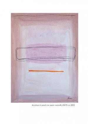 Rose Pâle - Acrylique et pastels sur papier marouflé 69x75, 2003